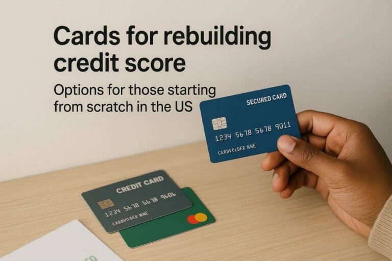 Cards for rebuilding credit score: options for those starting from scratch in the US